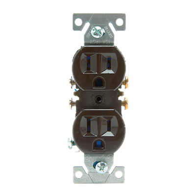 "RECEPTACLE, DUPLEX, BROWN, 125V/15A"