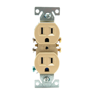 "RECEPTACLE, DUPLEX, IVORY, 125V/15A"