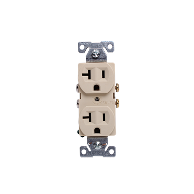 "RECEPTACLE, DUPLEX, IVORY, 125V/20A"