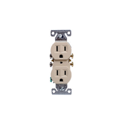 "RECEPTACLE, DUPLEX, IVORY, 125V/15A"