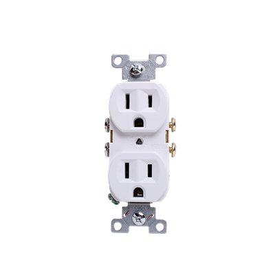 "RECEPTACLE, DUPLEX, WHITE, 15A/125V"