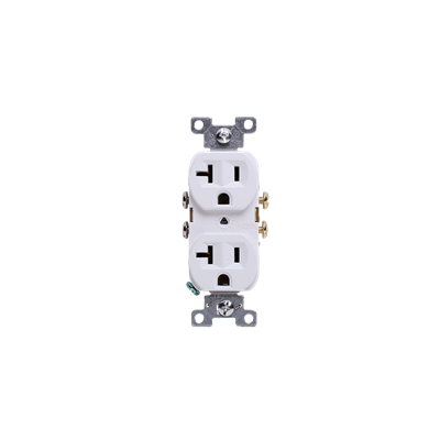 "RECEPTACLE, DUPLEX, WHITE, 125V/20A"