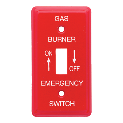 COVER SWITCH PLATE GAS EMR RED