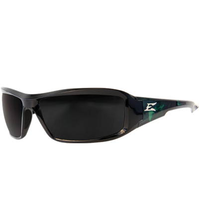 BRAZEAU BLACK & GREEN FRAME SMOKE LENS