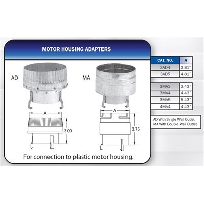 3X5 B-VENT HOUSING ADAPTER