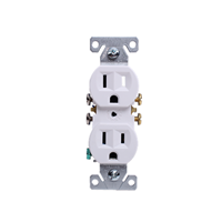 "RECEPTACLE, DUPLEX, WHITE, 125V/15A"