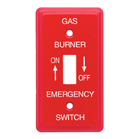 COVER SWITCH PLATE GAS EMR RED